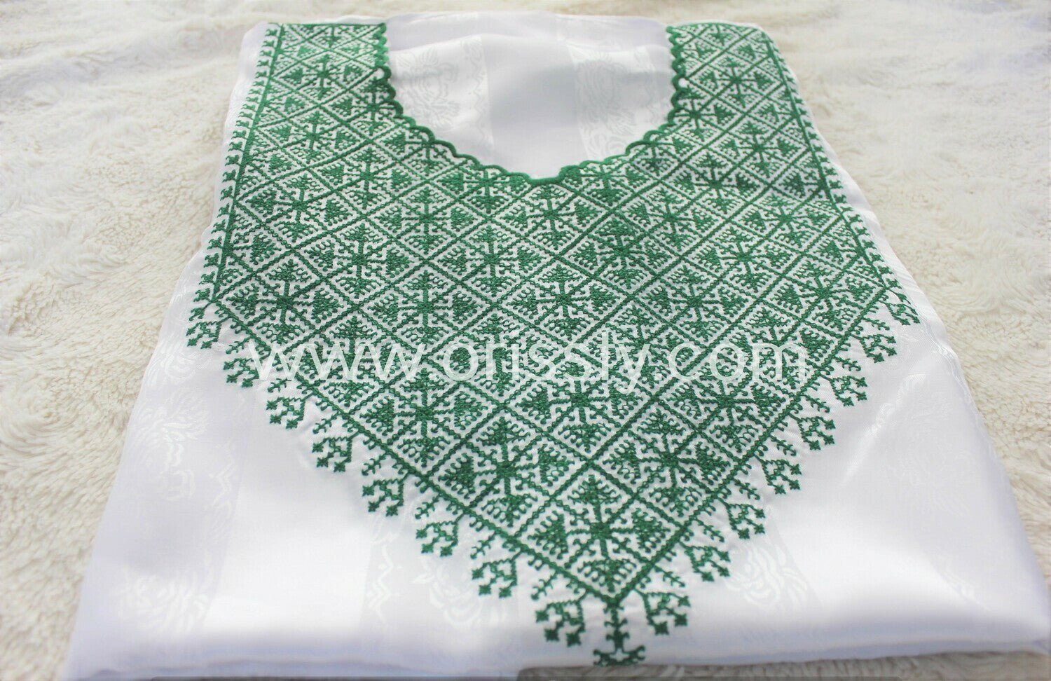 Johara henna jurk wit groen