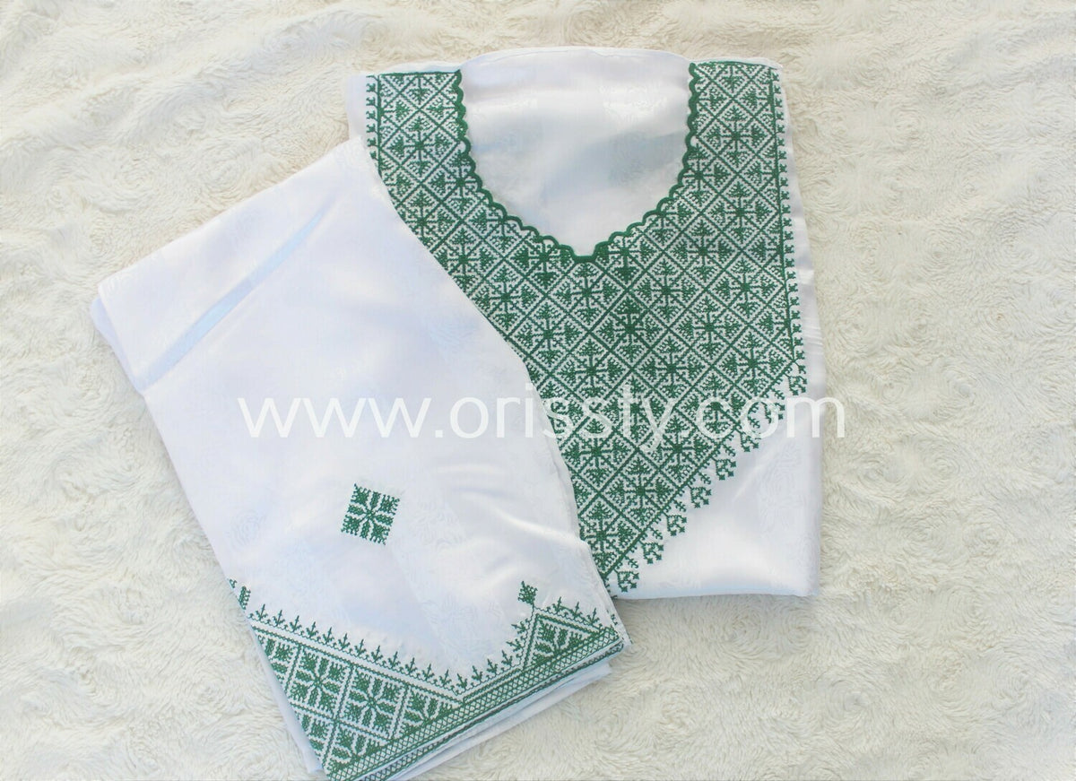 Johara henna jurk witte/groen