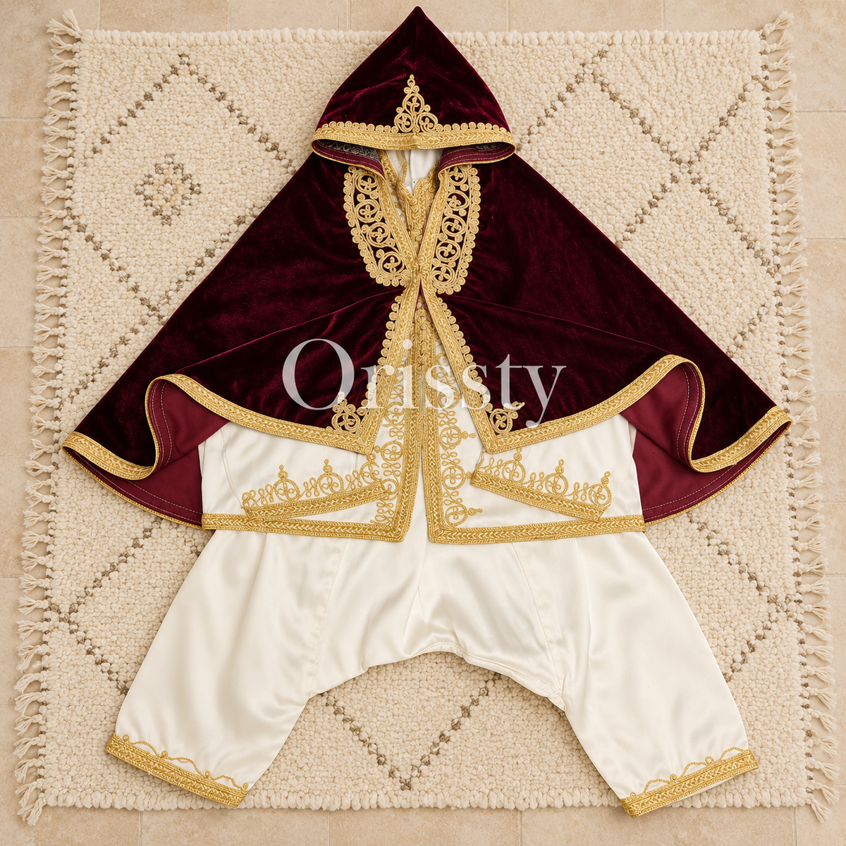 3 Delige Velour Jabador Bordeaux