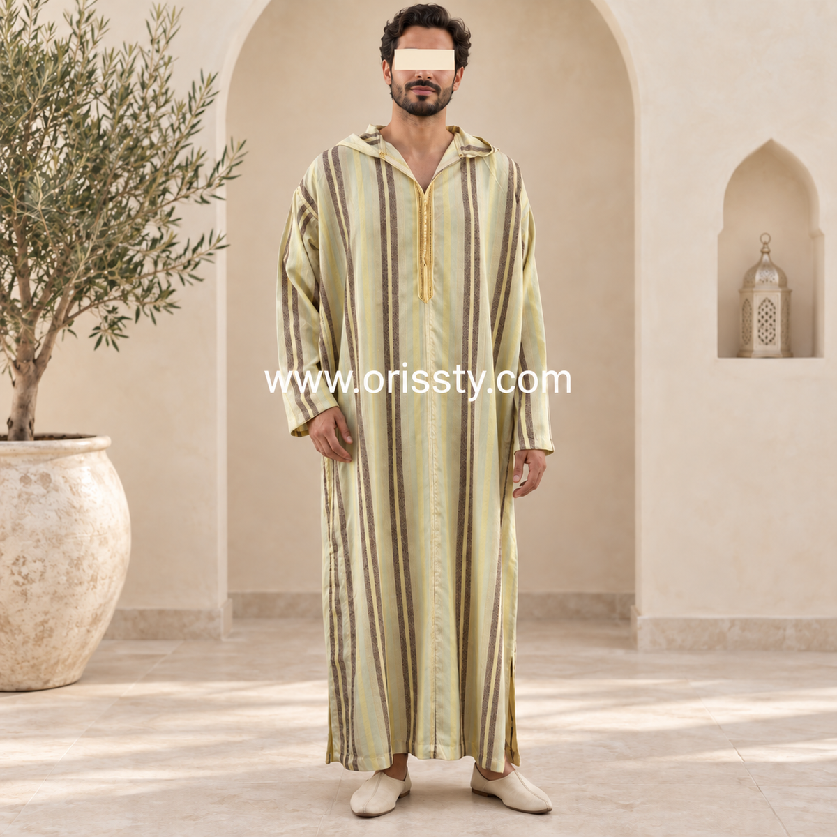Gestreept Geel/Bruin Djellaba